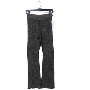 NWT House of Harlow 1960 High Rise Metallic Ribbed Flared Pants Black Gold (SWD)